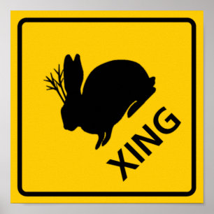 Póster Jackalope Crossing Highway Sign