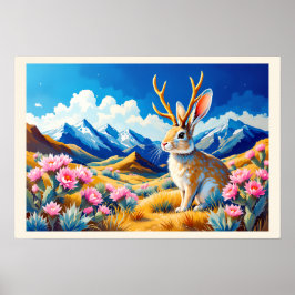 Póster Jackalope Mountain Desert Just for Fun