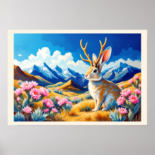 Póster Jackalope Mountain Desert Just for Fun (Frente)