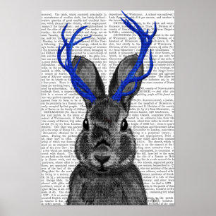 Póster Jackalope with Blue Antlers