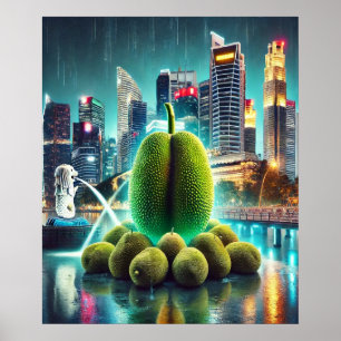 Póster Jackfruit en Marina Bay - Icónica escena de Singap