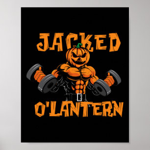 Póster Jacking O'lantern Halloween Gym Workout Lifout Pum
