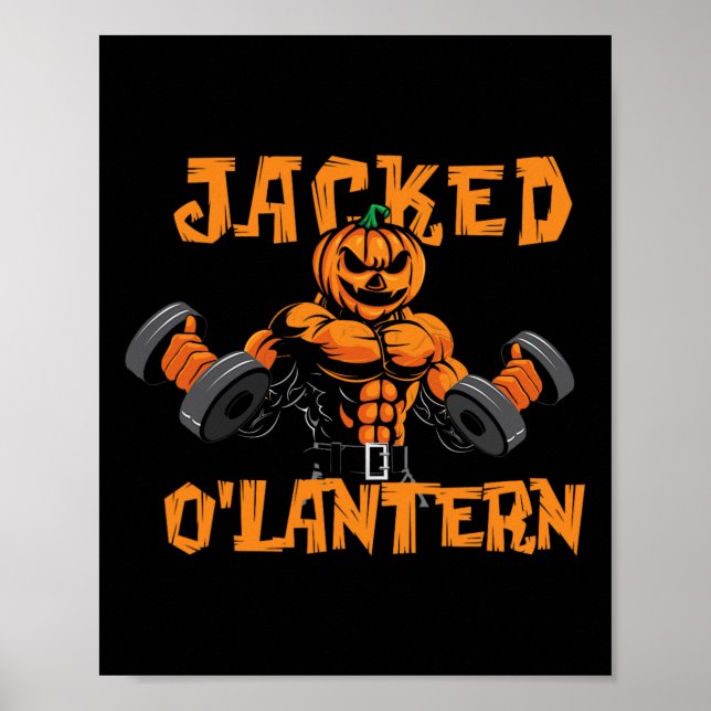 Póster Jacking O'lantern Halloween Gym Workout Lifout Pum (Frente)