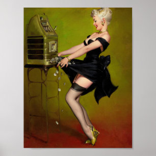 Póster Jackpot Woman Art Pinup