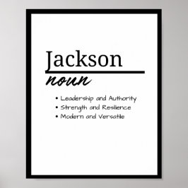 Póster Jackson, definición de nombre personalizado de niñ