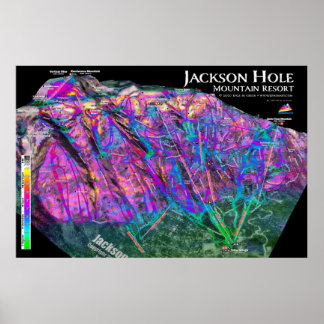 Póster Jackson Hole 3dSkiMaps Poster