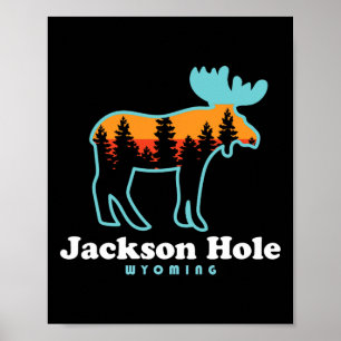 Póster Jackson Hole Wyoming Montes Moose Grandes Tetones 