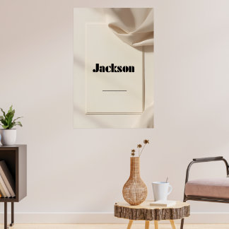 Póster Jackson Modern Name Poster – Clean Minimal Typogra