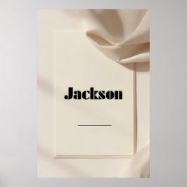 Póster Jackson Modern Name Poster – Clean Minimal Typogra