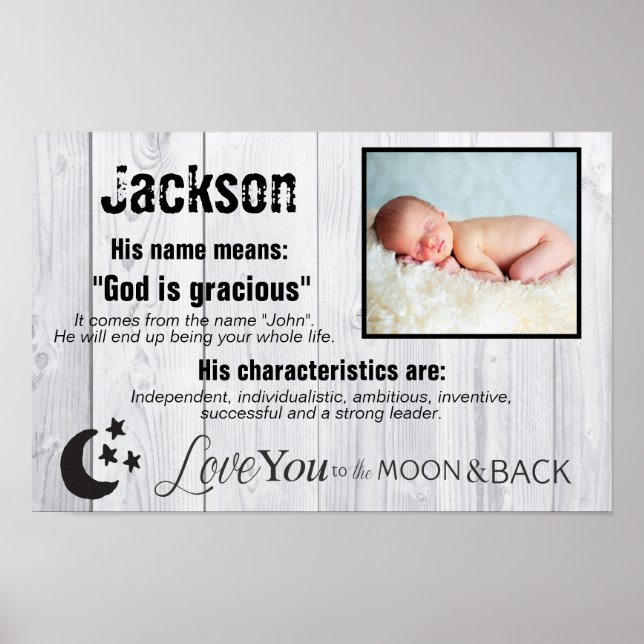 Póster Jackson Photo and Name Meaning (Frente)
