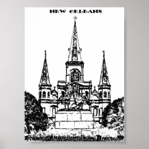 Póster Jackson Square, Nueva Orleans