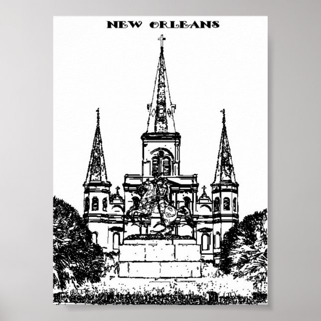 Póster Jackson Square, Nueva Orleans (Frente)