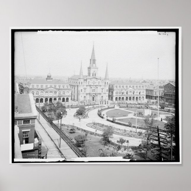 Póster Jackson Square, Nueva Orleans, La. c1905 (Frente)