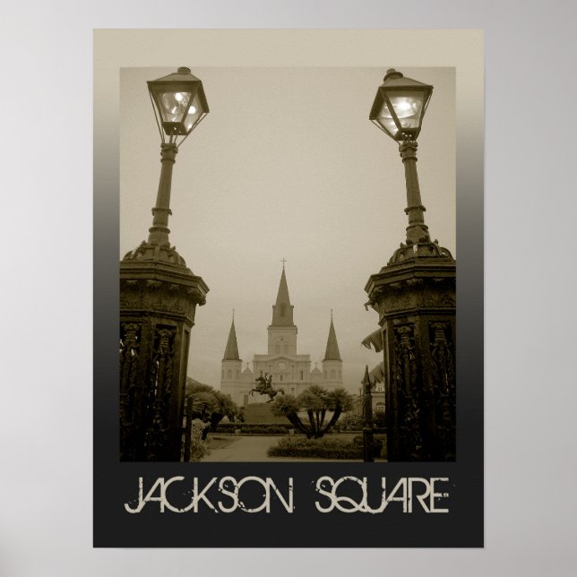 Póster Jackson Square, Nueva Orleans, Luisiana (Frente)