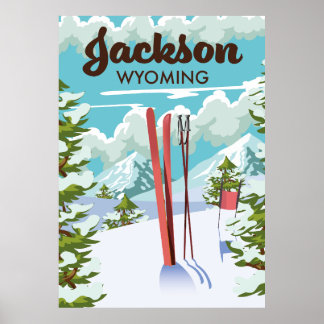 Póster Jackson Wyoming poster de esquí