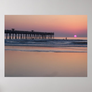 Póster Jacksonville Beach, Poster del amanecer de Florida