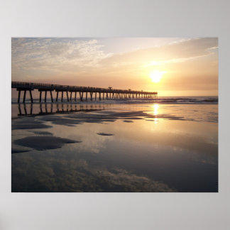 Póster Jacksonville Beach Sunrise - Pier
