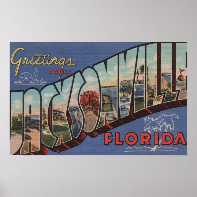 Póster Jacksonville, Florida - Grandes Escenas de letras (Frente)