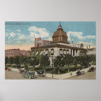 Póster Jacksonville, Florida - Vista exterior de la ciuda