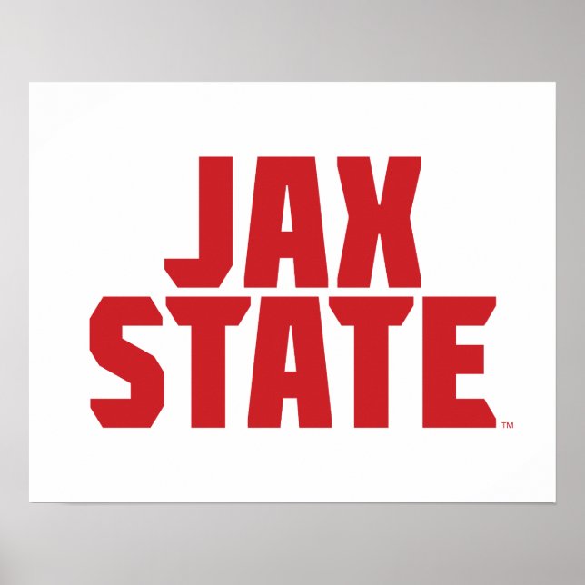 Póster Jacksonville State University JAX STATE Bold Red (Frente)
