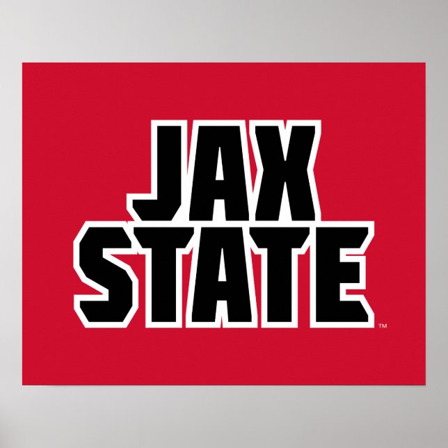 Póster Jacksonville State University JAX STATE Bold Texto (Frente)