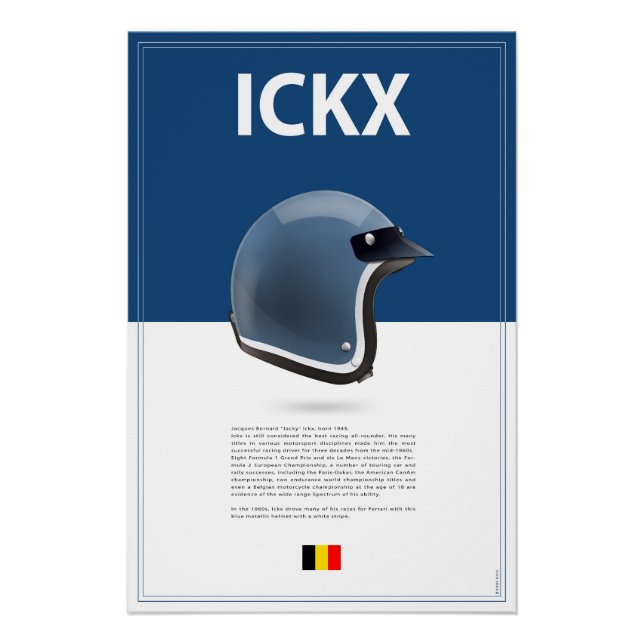 Póster Jacky Ickx Helmet (Anverso)