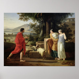 Póster Jacob con las hijas de Laban, 1787