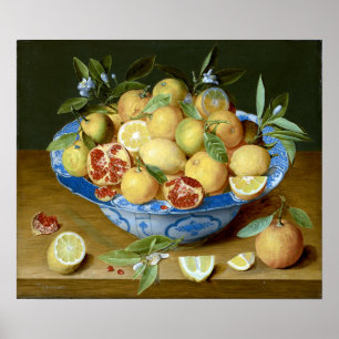 Póster Jacob van Hulsdonck: Vida fija con lemones, Naranj