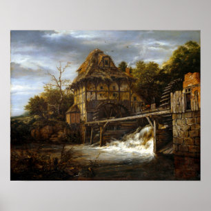 Póster Jacob van Ruisdael Dos molinos subterráneos