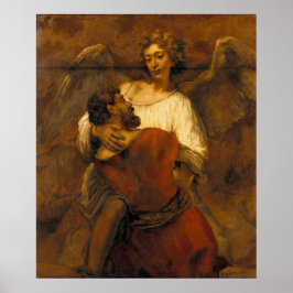 Póster Jacob Wrestling with the Angel - Rembrandt - c1659