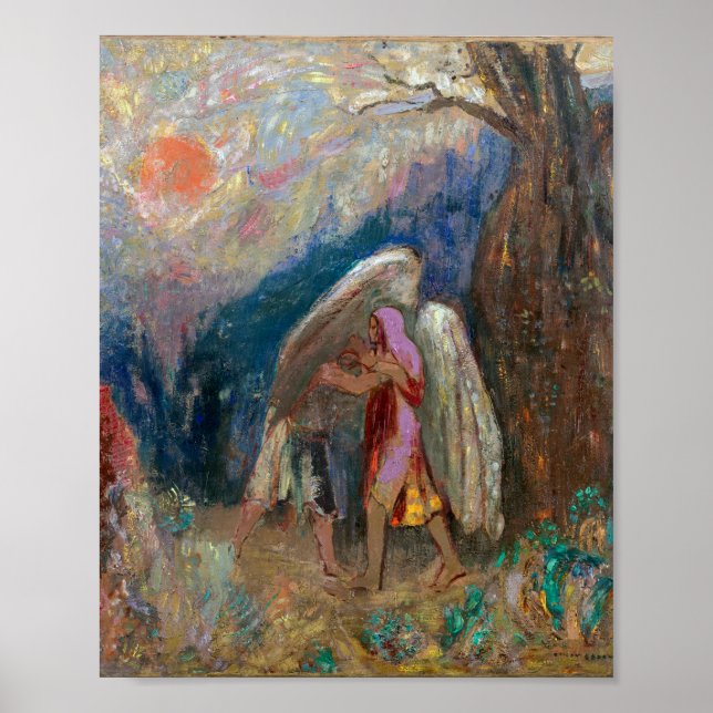 Póster Jacob y el Ángel | Odilon Redon | (Frente)