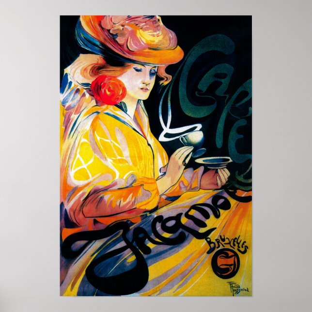 Póster Jacqmotte Caf� Vintage PosterEurope (Frente)