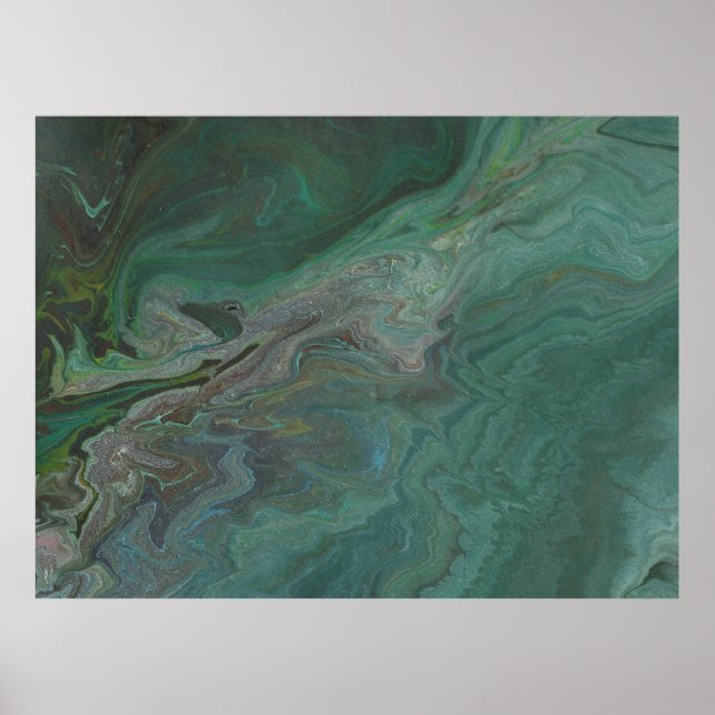 Póster Jade 2 Verde Oscuro Abstracto (Frente)