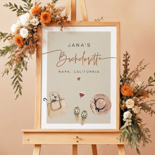 Póster JADE Bohemian Napa Wine Country Bachelorette
