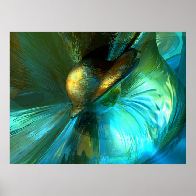 Póster Jade Flower Abstract Poster (Frente)