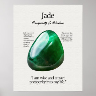 Póster Jade Gem Crystal Meaning Card