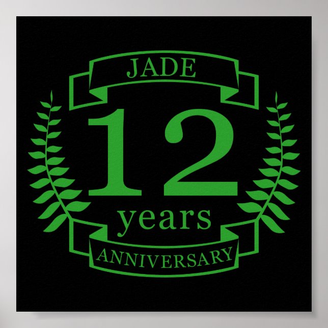 Póster Jade Gemstone boda aniversario 12 años (Frente)