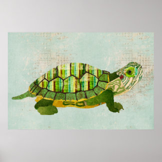 Póster Jade Turtle Azure Art Poster
