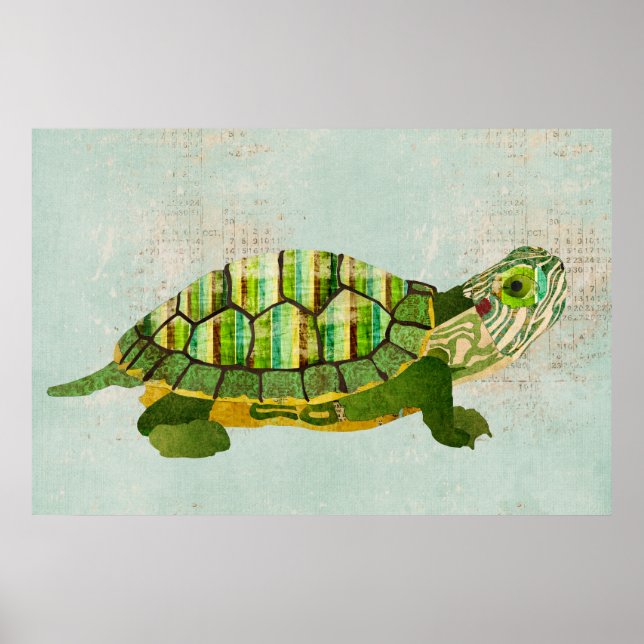 Póster Jade Turtle Azure Art Poster (Frente)