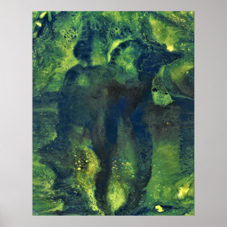 Póster Jaded Lover 1 Deep Green Abstract Art Print