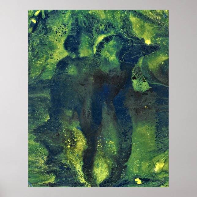 Póster Jaded Lover 1 Deep Green Abstract Art Print (Frente)