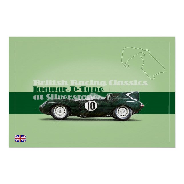 Póster Jag D-Type at Silverstone (Anverso)