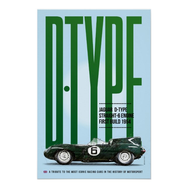 Póster Jag D-Type Tribute (Anverso)