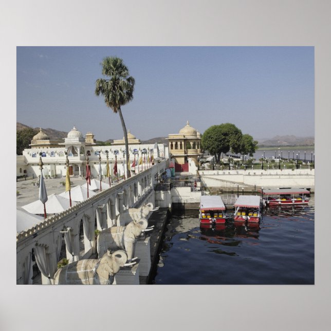 Póster Jag Mindar Palace, Lake Pichola, Udaipur, India. (Frente)