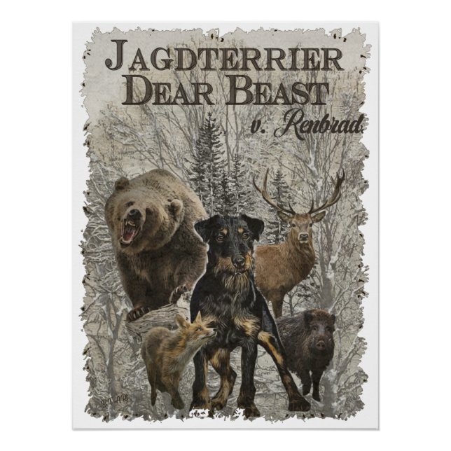 Póster Jagdterrier, querida bestia contra Renbrad Paperwe (Anverso)
