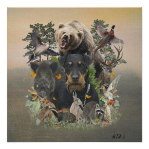 Póster Jagdterrier, tapiz del territorio de caza alemán