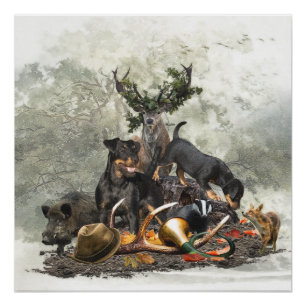 Póster Jagdterrier, un miedo de caza alemán