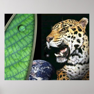 Póster jaguar de la tierra