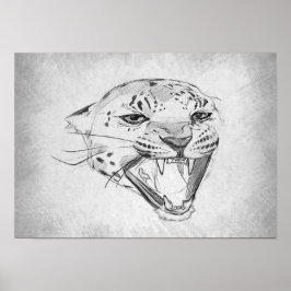 Póster Jaguar - Dibujo Gráfico