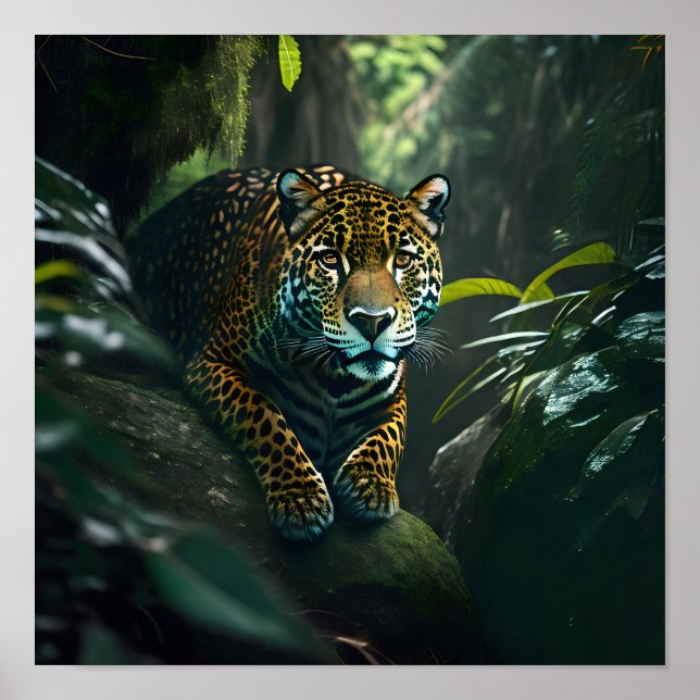 Póster Jaguar en la jungla (Frente)